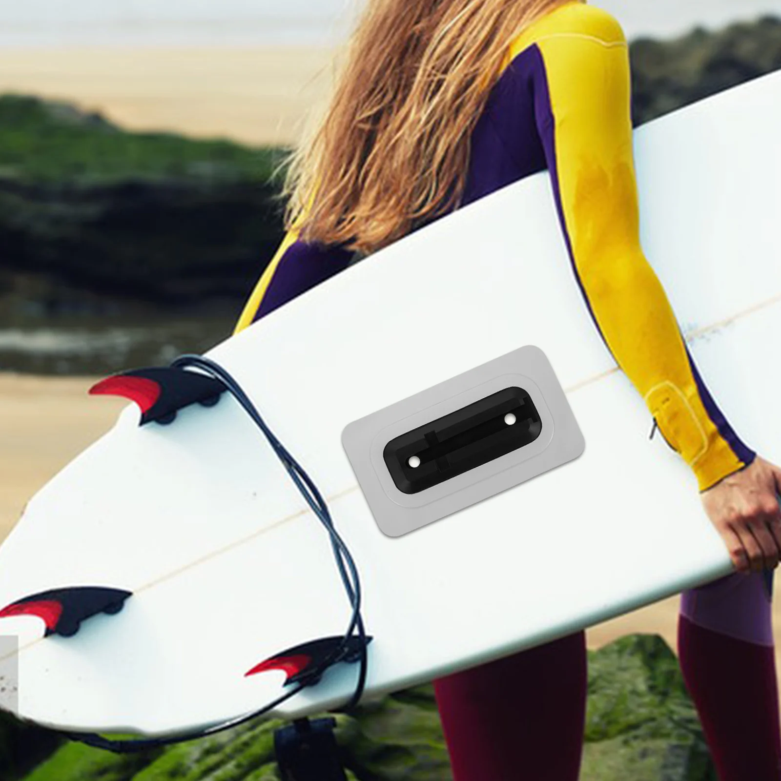 

Paddleboard Fin Box Patch Surfing Fin Box Connector Durable PVC Material Easy Installation Paddleboard Slot Patch