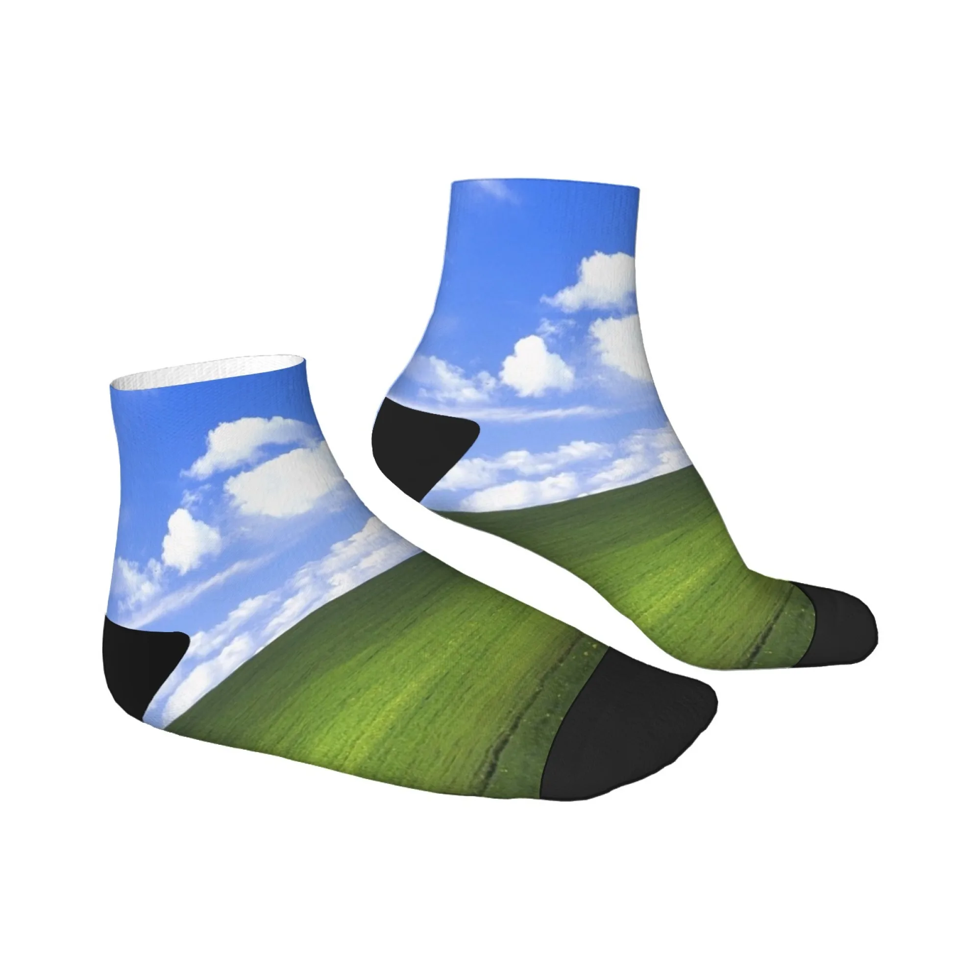 

A pair of classic Windows XP desktop printed men's socks Novelty Happy boat socks casual Hip Hop Harajuku style crazy socks gift