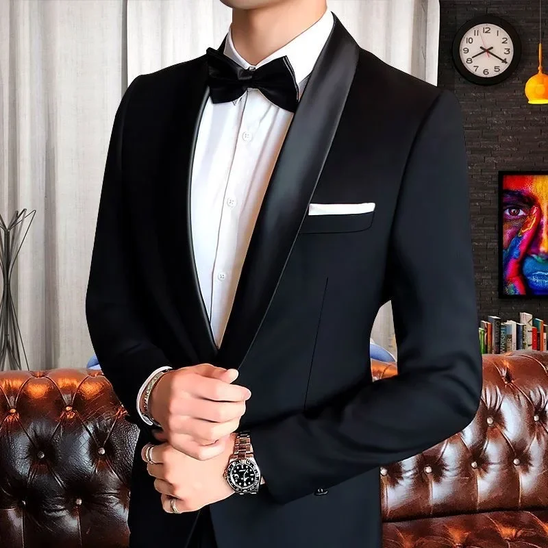 

M1 Suit Suit Men's Groom Wedding Banquet Host Performance Suit Formal Tuxedo Dress Studio Photography