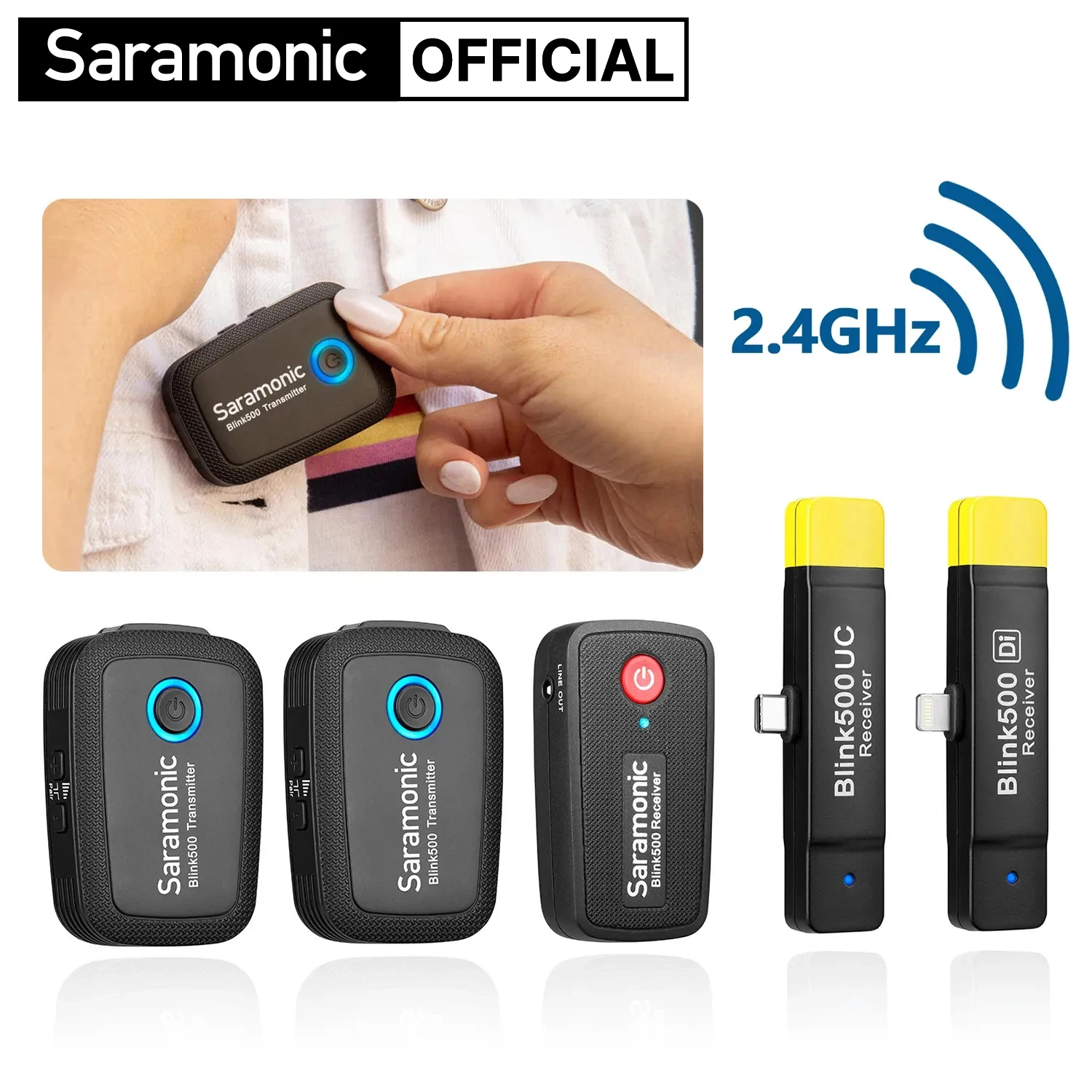 

Saramonic Blink500 Wireless Lavalier Lapel Microphone for iPhone Android PC Computer Smartphone DSLR Streaming Youtube Recording