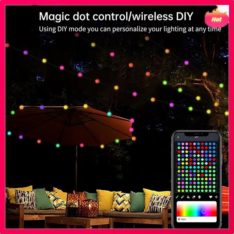 

ABYP Smart LED RGB String Light Outdoor Decoration DIY Home Decor String Lights Lamp Waterproof Night Light Camping Light-B Dura