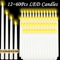 12-72PCS LED Candles Flickering Flameless Candles Wedding Table Decorative Candles Battery Operated Christmas Candles Home Decor