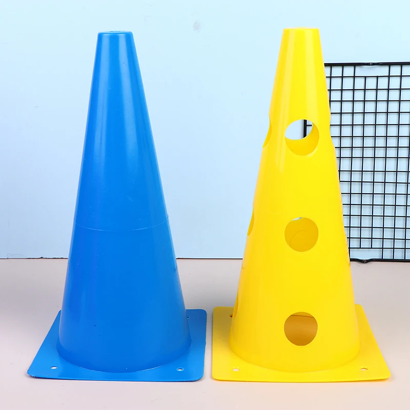 

5 Pcs 32CM Barrier Football Road Flat Training Cone Perforated Sign Obstacles Road Cones Soccer Basketball Training Equipment