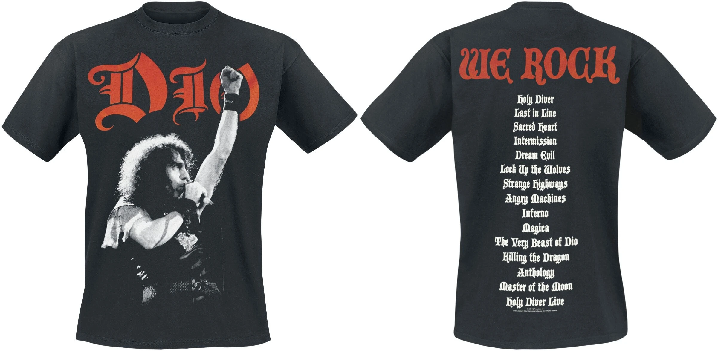Dio Holy Diver Album Tee, Heavy Metal T-Shirt with Classic Cover Art & Lyric Back Print, Dio Fan Merch