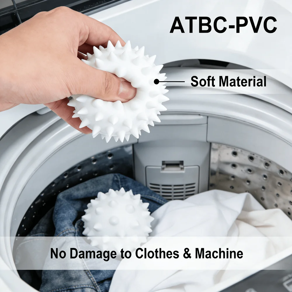 Reusable Anti Tangle Laundry Dryer Balls for Washing Machine Circular Pure White Magic Cleaning Drum Softener Dirt Removal Anti