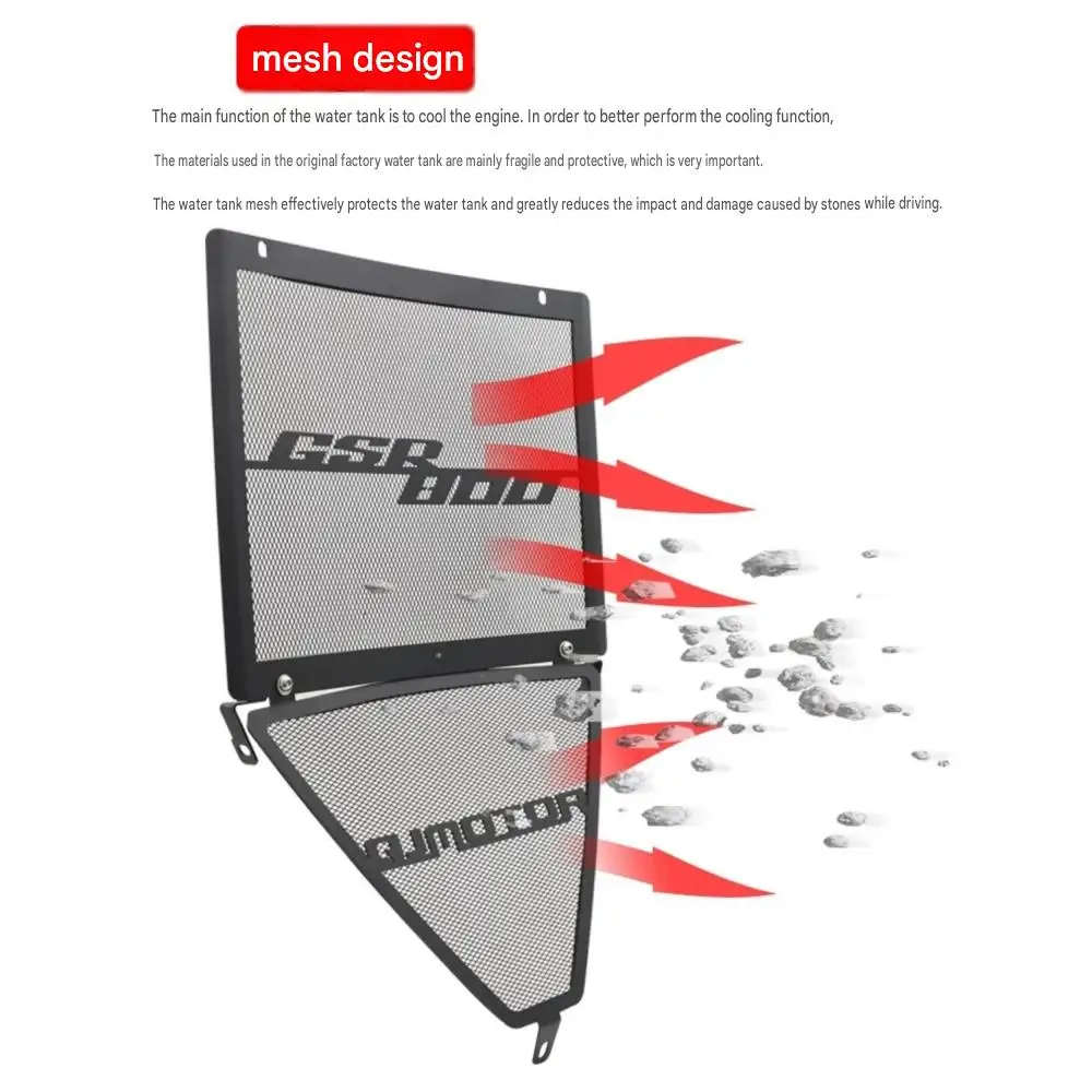 Suitable for QJMOTOR SRK800RR, SRK800RS, and SRK600RS water tank protection mesh modification radiator stainless steel cover