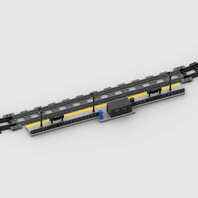 Boucle de piste de gare Moc, briques de construction, modèle de Train, blocs technologiques, ville, vue sur la rue, jouets d'assemblage de construction