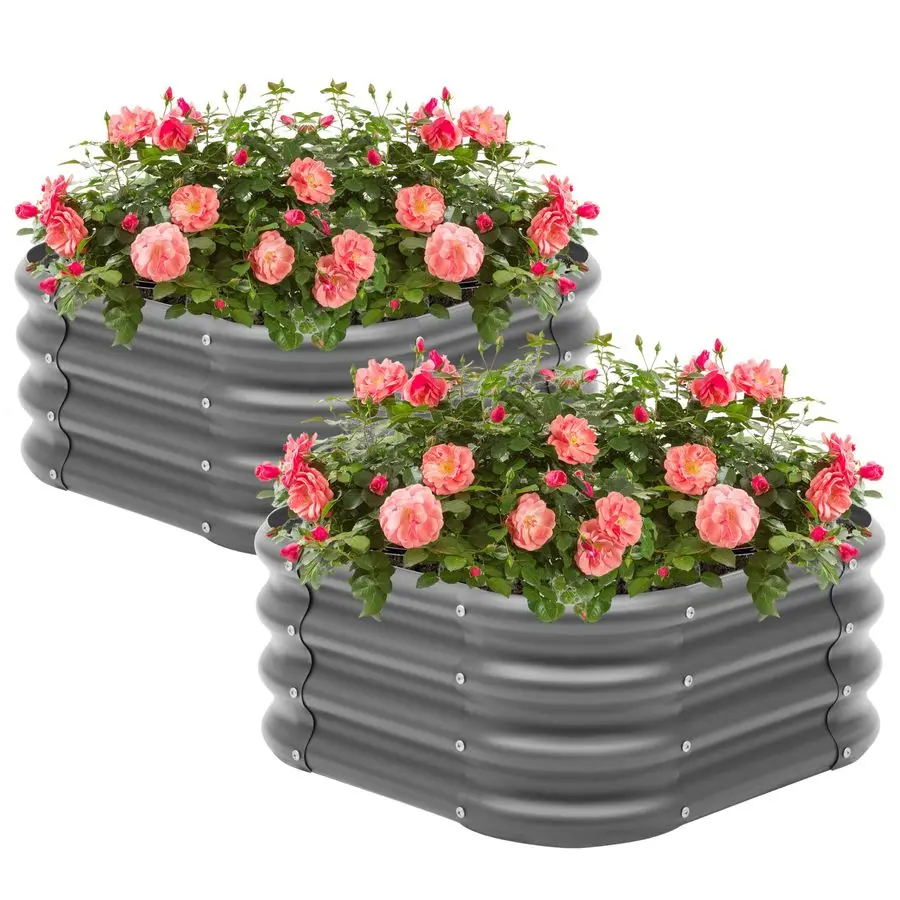 

4x1.5ft Galvanized Raised Garden Bed, Outdoor Planter Bed, Metal Planter Box for Gardening and Planting,Dark Grey
