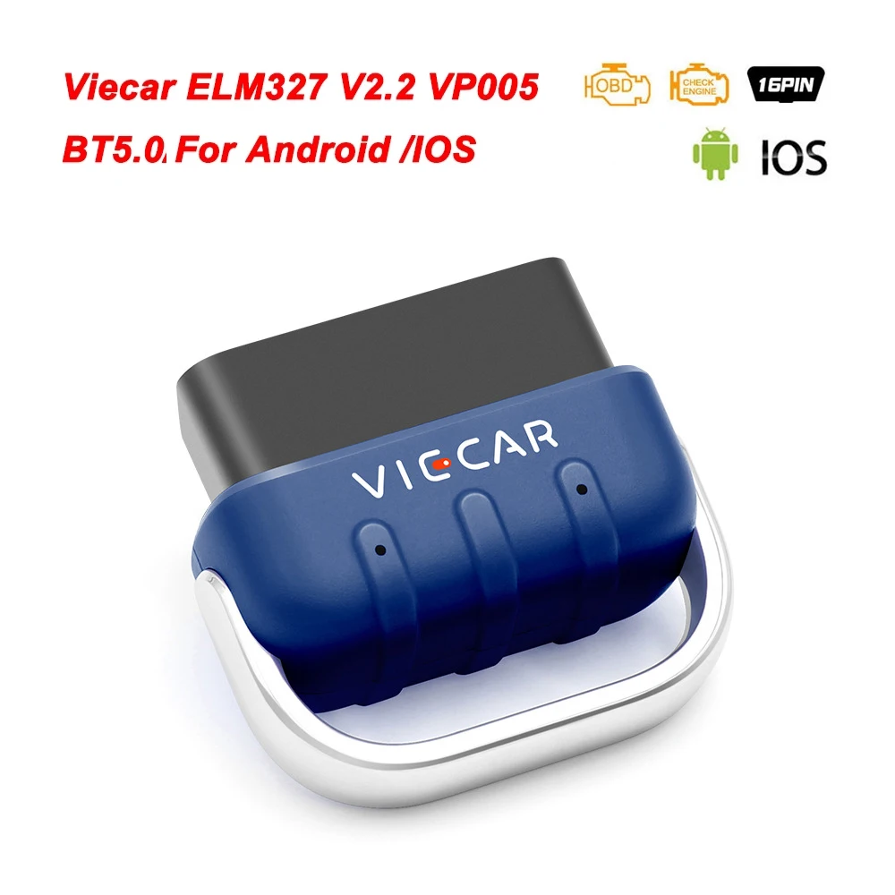 Newest Viecar ELM327 OBD2 Scanner V2.2 VP005 BT 5.0 VP006 WIFI PIC18F25K80 Support Dormancy for Android/IOS OBD Diagnostic Tool