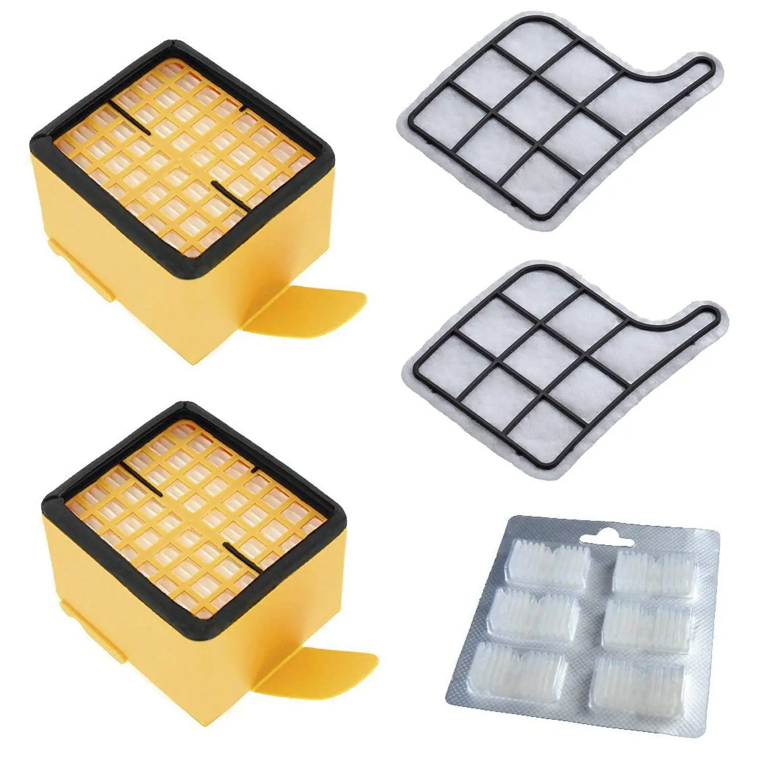 Zubehoer-مجموعات for Vorwerk - Kobold 135/136 / 135SC / VK135/VK136, 2 x فلتر النظافة, حماية المحرك, 6 x