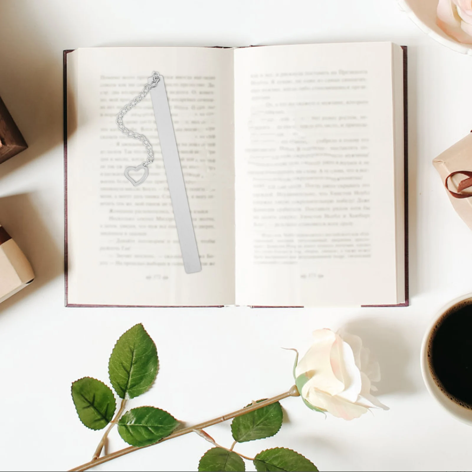

Stainless Steel Heart Shaped Bookmarks Creative Design Metal Bookmark Gifts Teachers Presents Readers DIY Engraving Love Marker