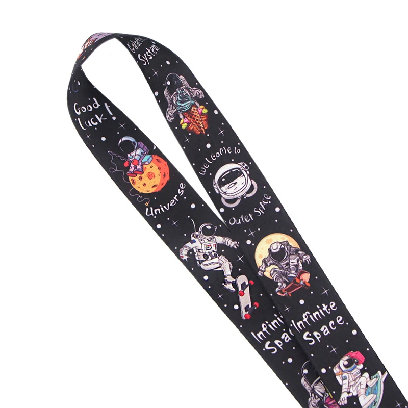 Imagem -03 - Astronauta Space And Planet Key Lanyard para Crianças Chaveiro do Carro Cartão de Identificação Passe Ginásio Emblema do Telefone Suporte do Anel Jóias Acessórios Decoração