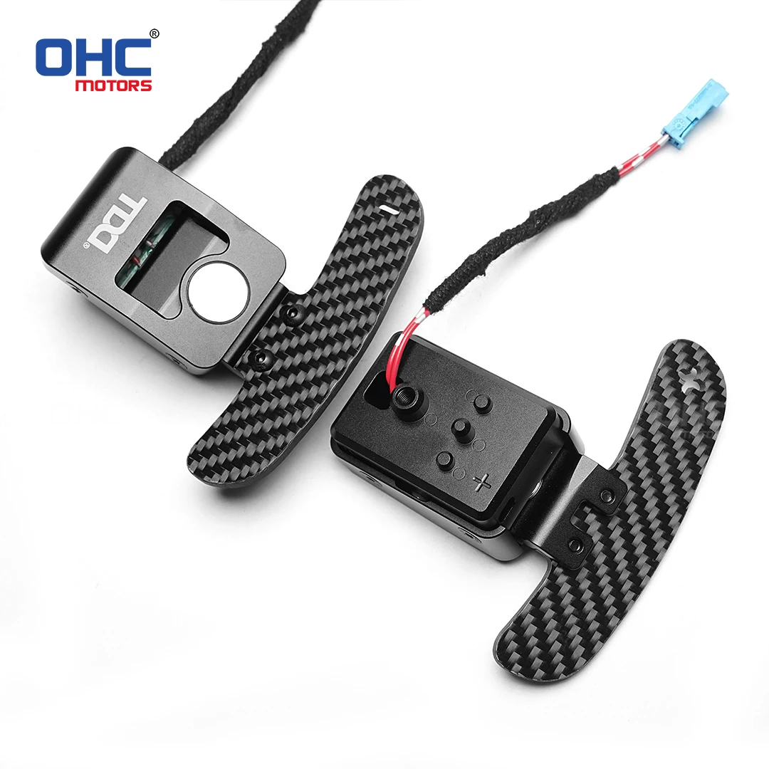 OHC ألياف الكربون اللامعة المغناطيسي عجلة القيادة مجداف المبدلات لسيارات BMW 1-4 سلسلة f20 f21 f30 f22 f80 g20 g30 g80 مجداف التحول #2