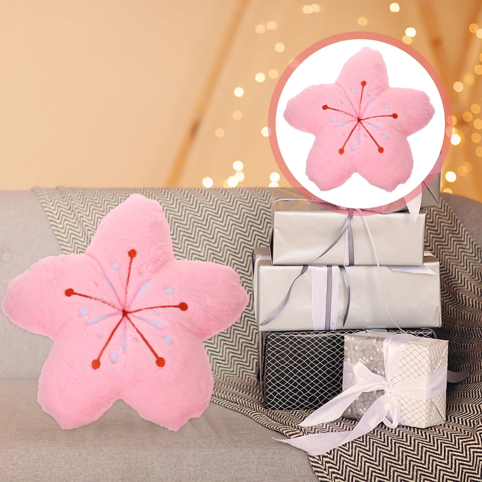 Travesseiro de flor de cerejeira 40cm, decoração rosa, superfície pp, algodão, pelúcia, formato de flor, almofada para casa, sofá-cama, adereços de fotografia