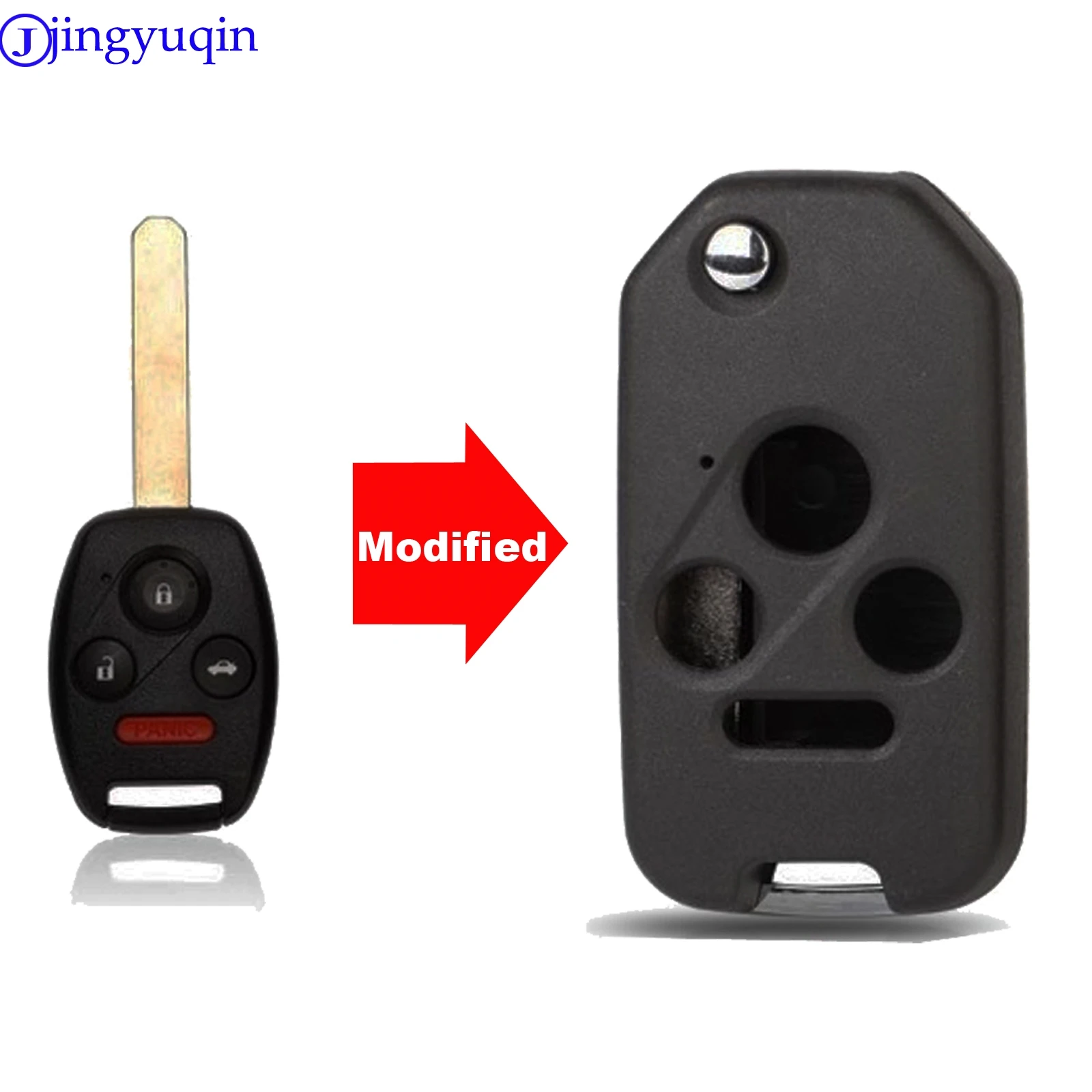 Jingyuqin Blade 3 + 1 2 + 1 2/3 botones cubierta de carcasa de llave remota plegable para Honda Odyssey Rigeline Accord CRV Civic