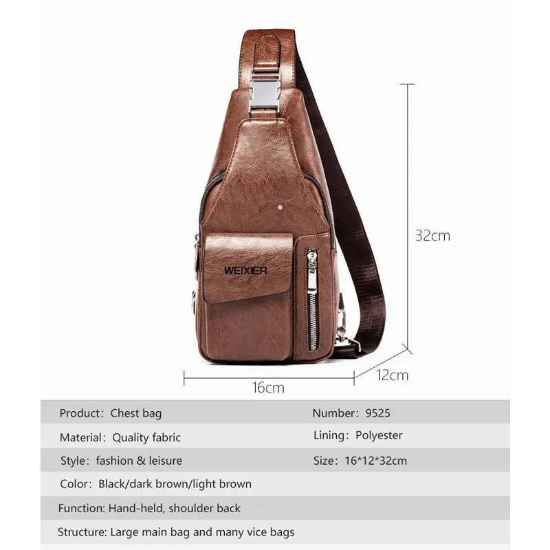 Outdoor Sport Chest Bag for Man Casual Crossbody Bags 7.9 Inch Ipad Male Multiunction Sling Pack Men Travel Messenger Pocket