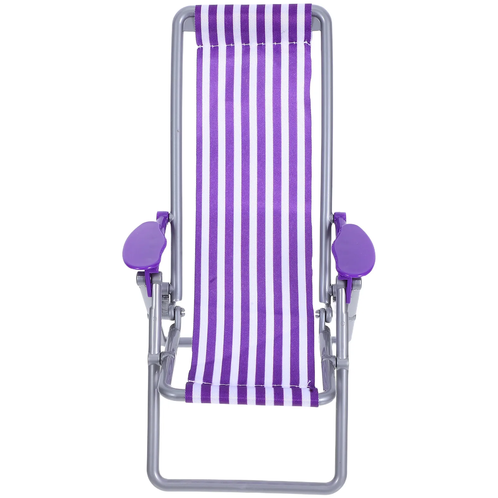 Miniature Foldable Beach Chair Compact Striped Design for Dollhouse Fairy Garden Micro Landscape DIY Decorations