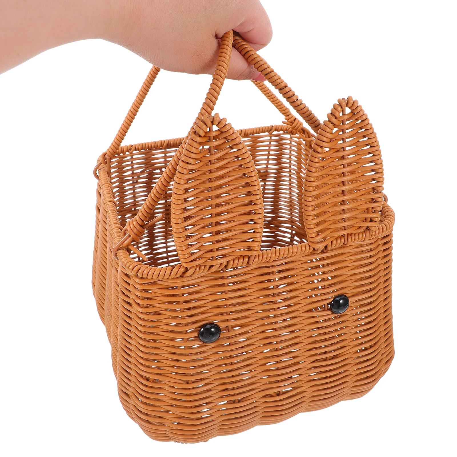

Handmade Bunny Basket Toys Wicker Woven Vegetable Fruit Storage Large Capacity Picnic Picking Container Outdoor Snacks