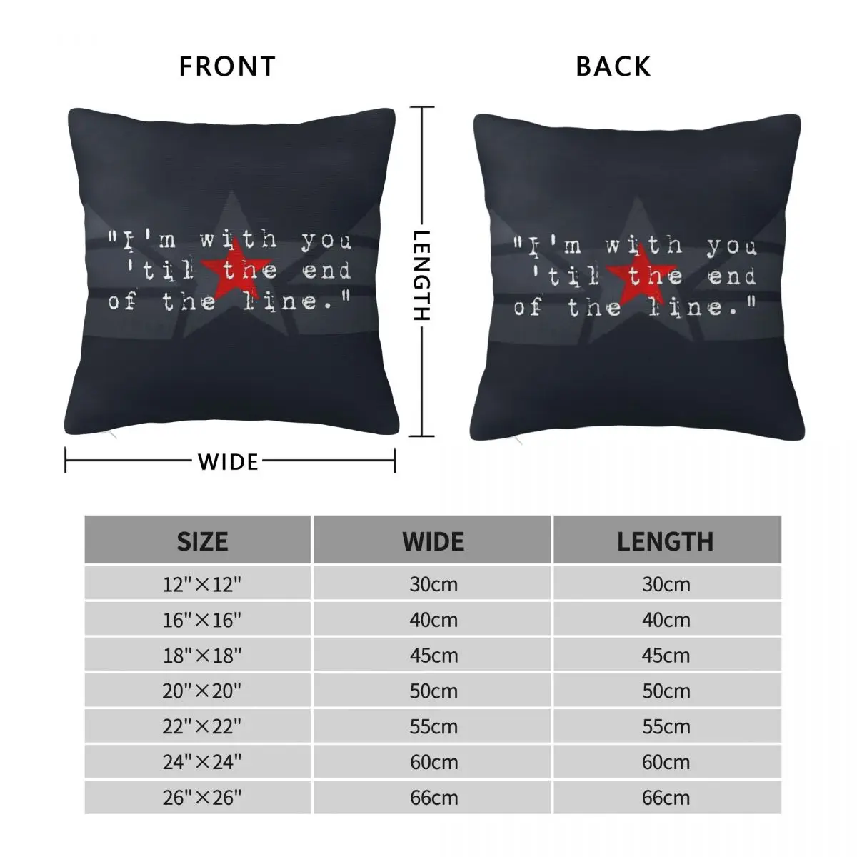 I Am With You Until The End Of The Line Pillowcase Polyester Linen Velvet Printed Zip Decor Home Cushion Cover