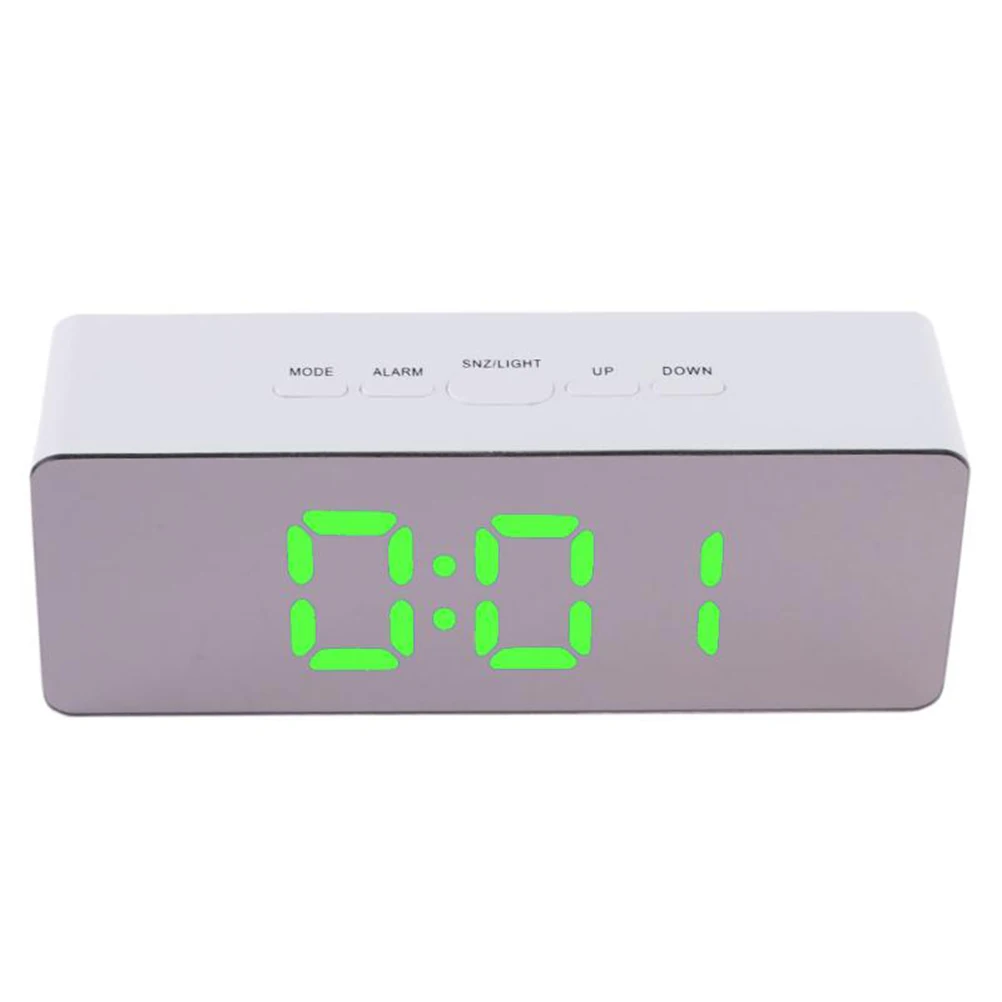 

Mirror Clock Usb Radio Alarm Clock Led Display Multi-Function Digital Time Fm Dual Wake Snooze Sleep Large Screen No