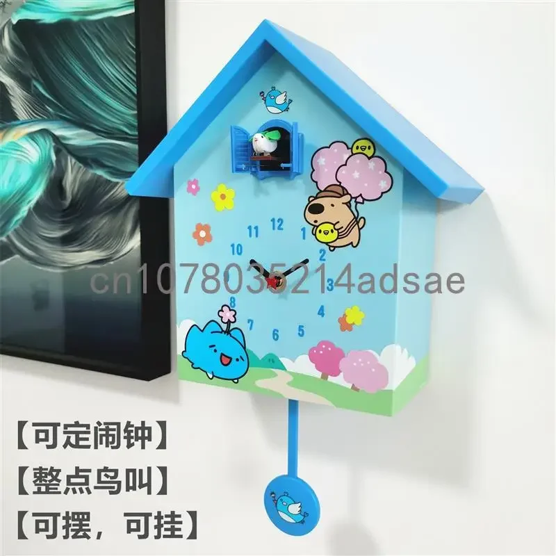 [Boutique] Wall Clock Cuckoo Time Alarm Clock Student Cartoon Alarm Creative Boy Girl Bedroom Children