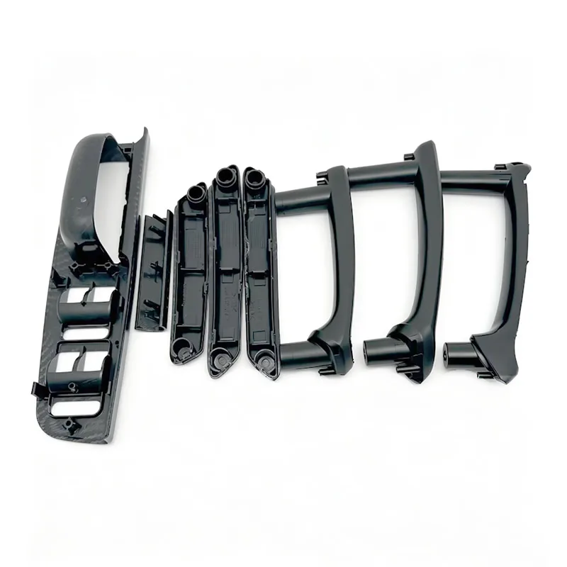 Driver Door Window Switch Bezel + Interior Door Pull Handles Set for VW PASSAT B5 1998-2005 4-Door LHD Carbon Fiber Texture
