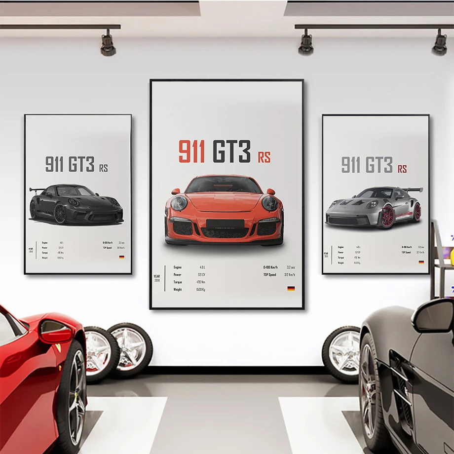 Pop Germany Luxury Supercar Poster Aesthetic Sport Cars Golf Canvas Parnt Wall Art Home Decoration Garage Room Decor