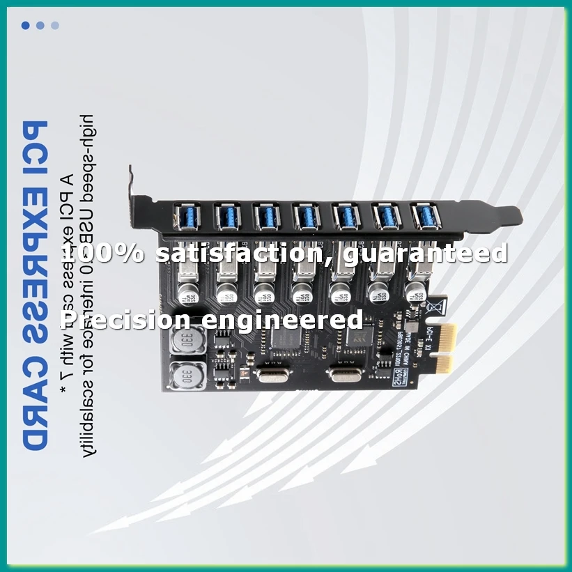 USB 3.0 PCI-E Expansion Card Adapter 7 Ports Hub Adapter External Controller PCI-E Extender PCI Express Card for Desktop-A82Z