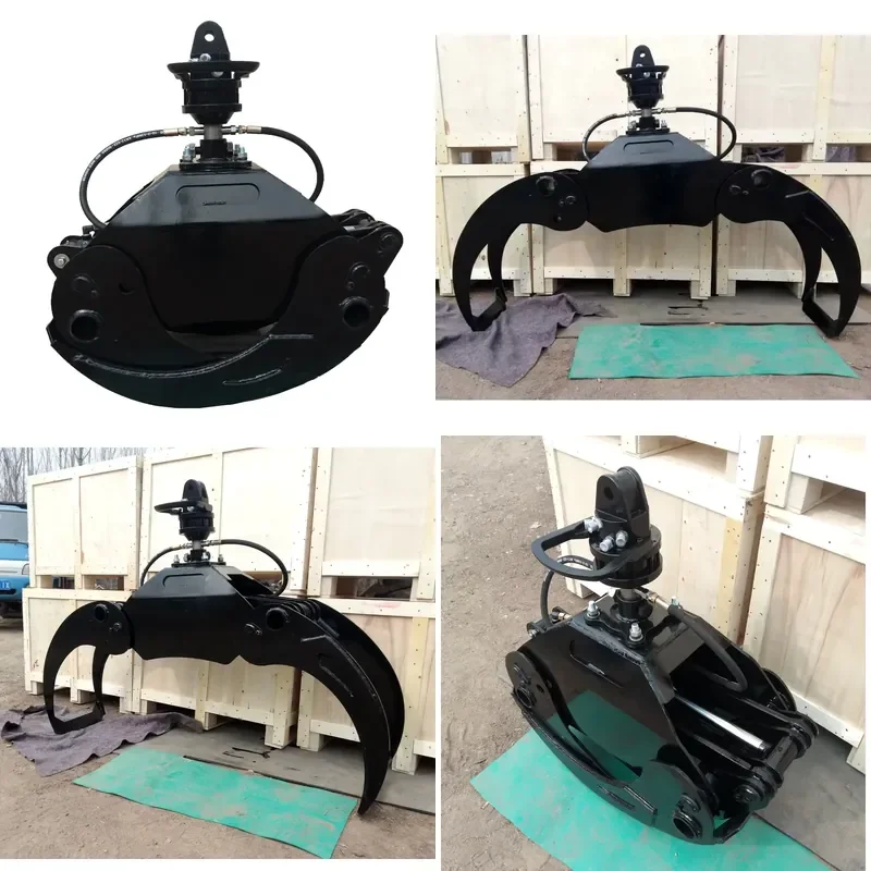 for Excavator Hydraulic Timber Log Grapple Wood Rotating Grapple Top Quality