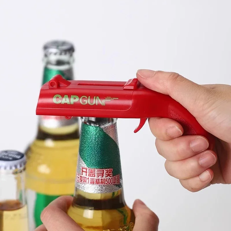 Cap Gun Beer Bottle Opener Flying Cap Launcher Shooter Party Bar Tool Wedding Gift ABS Plastic Creative Abridor De Garrafa