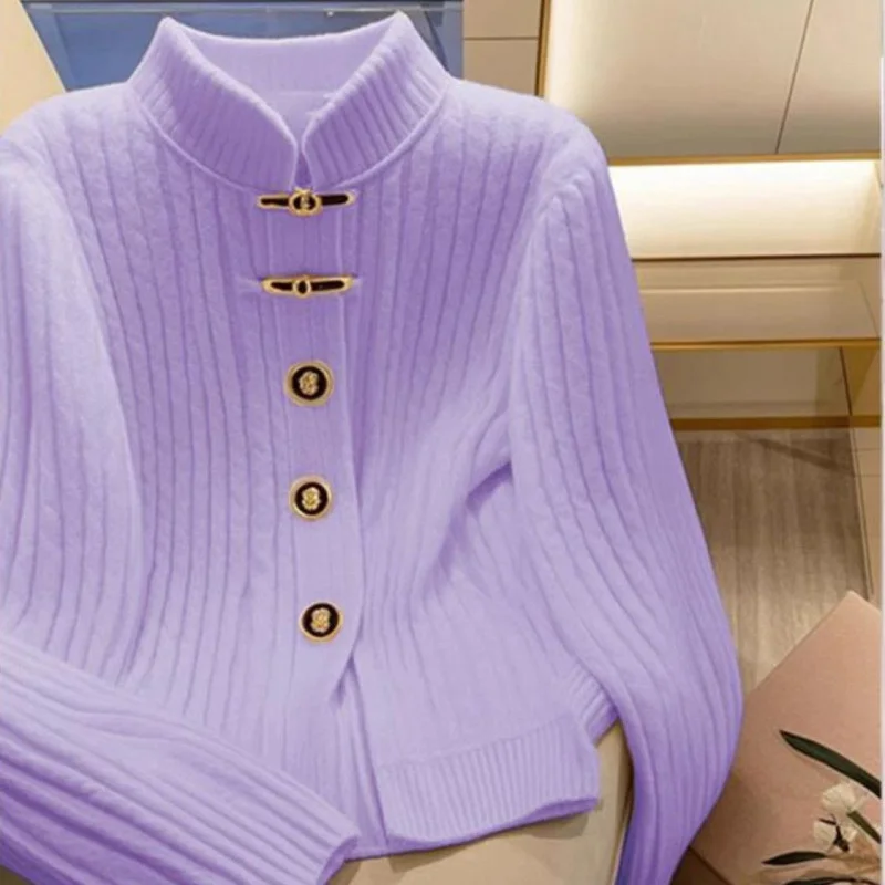 New 2025 Autumn Winter Women's Sweater Temperament Loose All-match Knitwear Cardigan Female Long Sleeve Knit Sweater Jacket