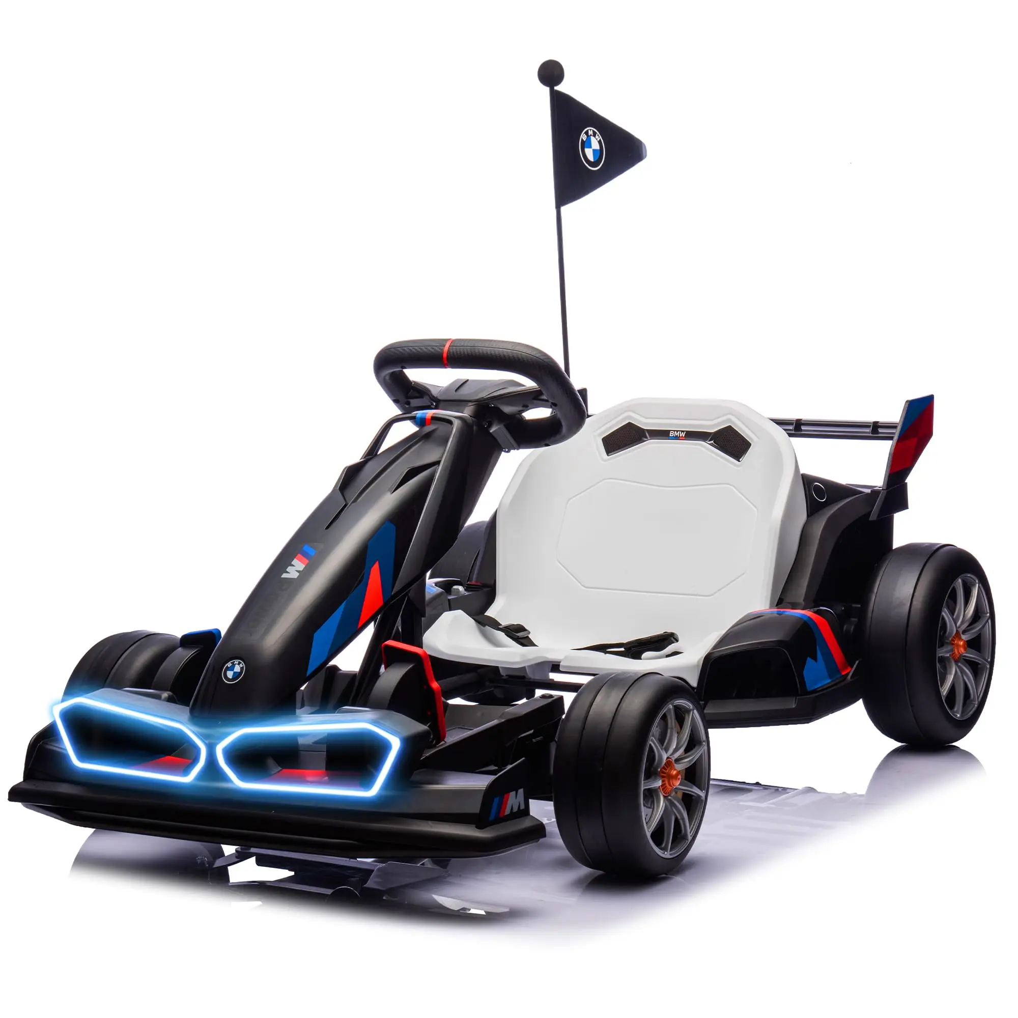 Licensed BMW Kids Electric Go Kart, 36V Battery Powered Drift Kart w/Adjustable Seat, Ride On Toy for Big Kids Ages 6+