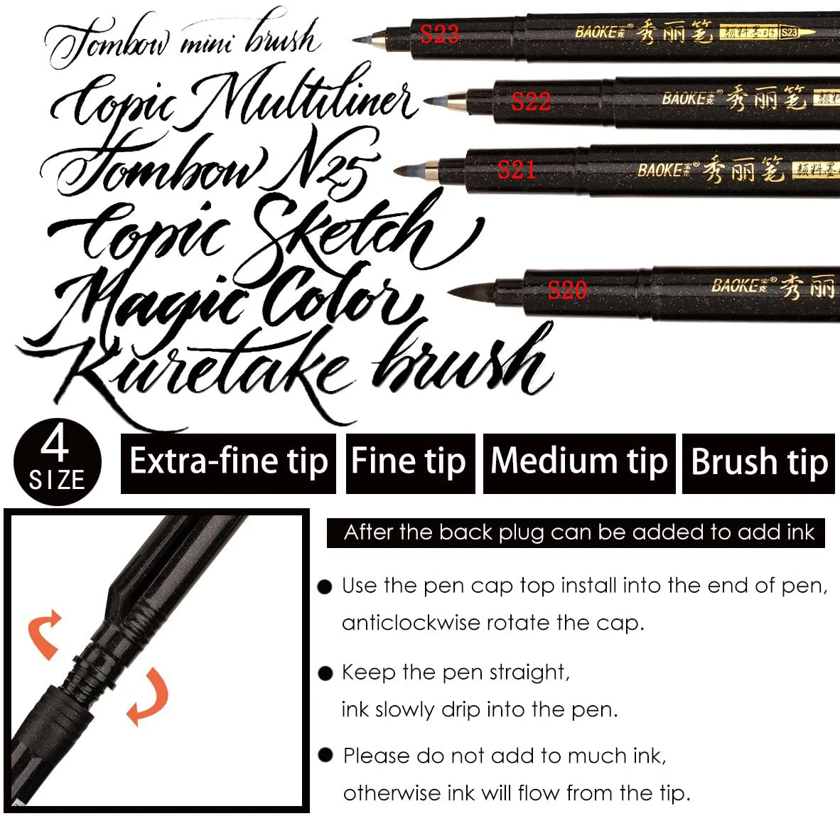 Calligraphy Pen Ink For Recycled Brush Writing