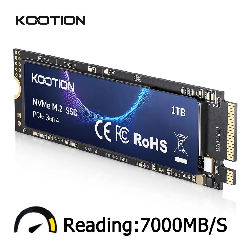 

Внутренний твердотельный накопитель KOOTION X16PLUS NVMe M.2 SSD 1 ТБ, M2 PCIe 4.0x4 2280, для PS5, ноутбуков и ПК