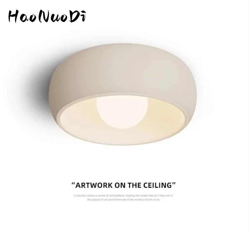 

Скандинавский стиль ваби-саби, круглый светильник для прихожей, балкон, светодиодный потолочный светильник для гардероба, потолочная люстра для входа, домашний декор, освещение