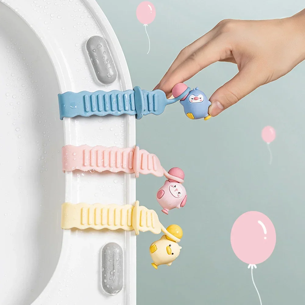 Cartoon Toilet Lid Opener Anti-Dirt Toilet Ring Handle Lifting Device Cute Lid Lifter Creative Bathroom Accessories