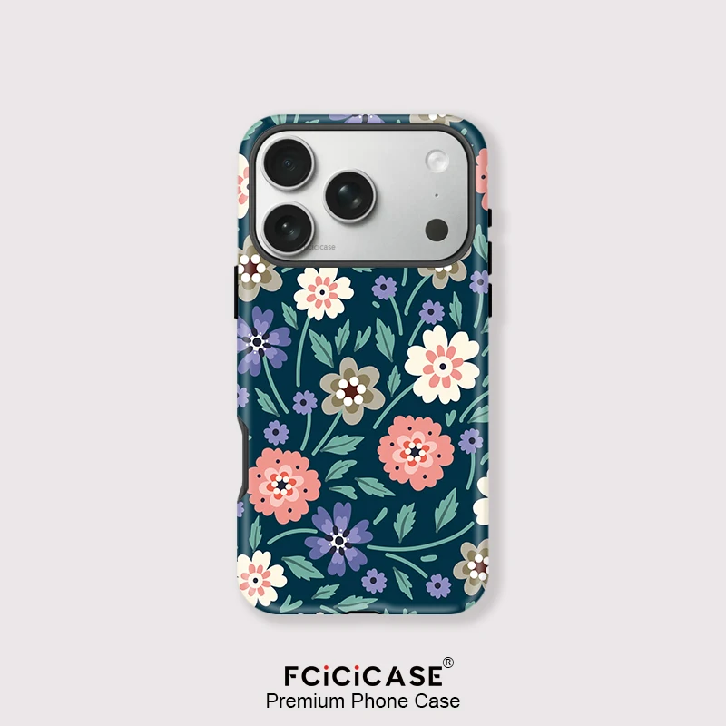 Чехол Fcicicase Flower с магнитным креплением для iPhone 16 15 14 13 12 11 17 Pro Max 17 Air, совместимый с MagSafe, акриловый, противоударный