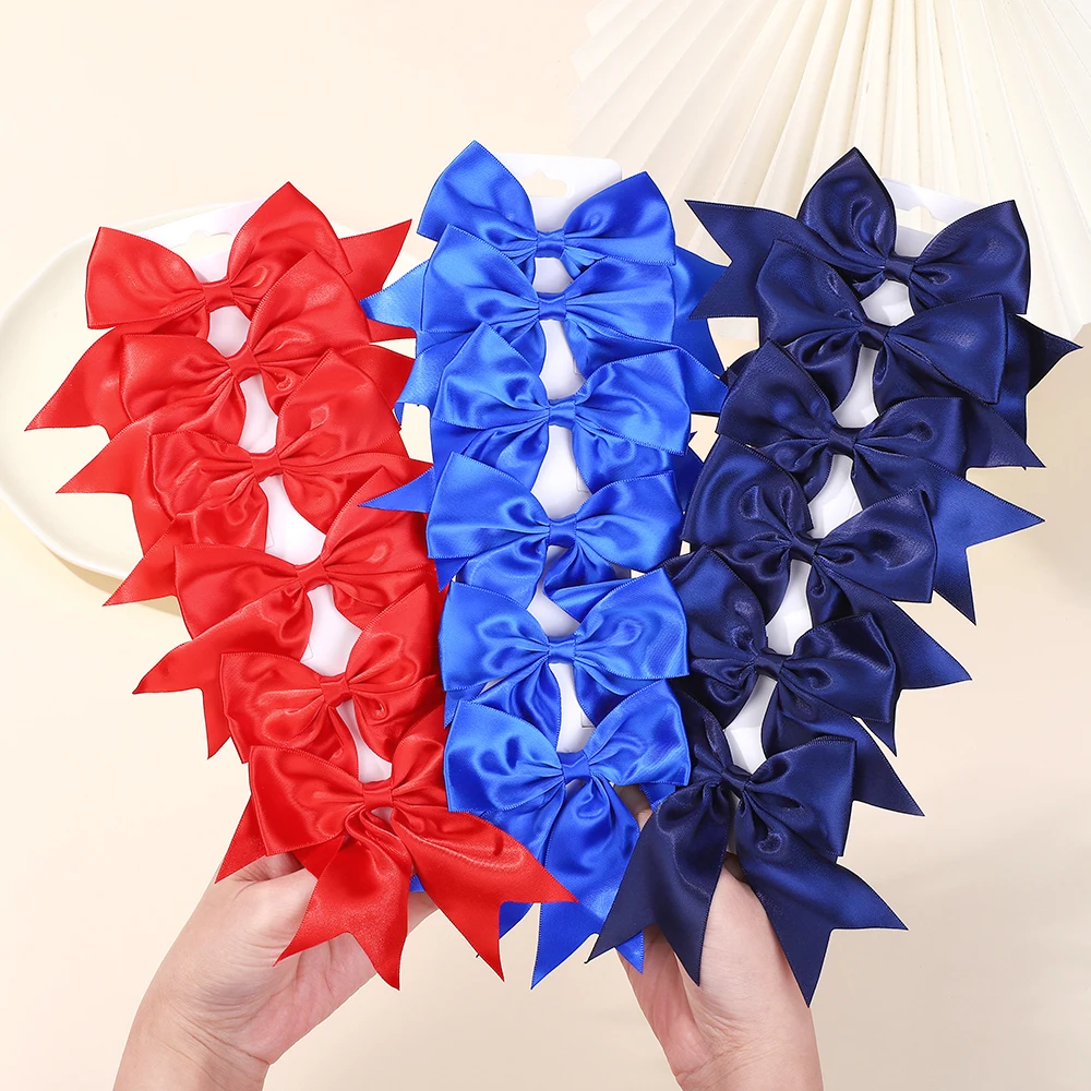 

RIBBON BOWS 6Pcs Solid Color Bows Hair Clip for Girls Cheer Up Hairins Barrettes Handmade Headwear Children Hair Accessories