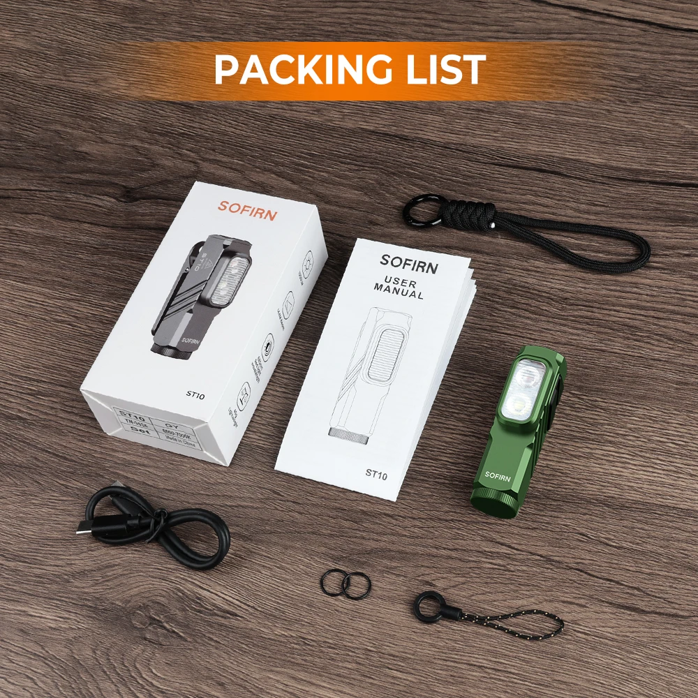 SOFIRN Mini ST10 1000LM 660NM 14500 Rechargeable USB C with Red Light Magnetic Tail & Clip Dual Switch EDC Flashlight Torch image 6
