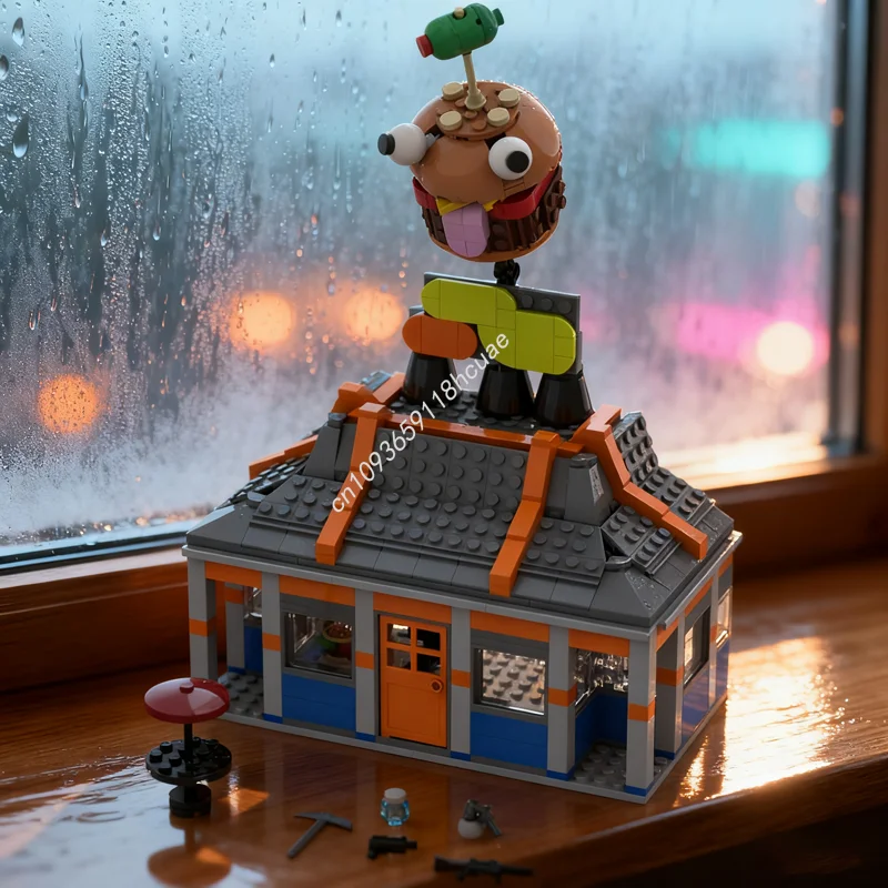 

633 шт. MOC Durr burger Fortnite индивидуальный набор Модель Строительные блоки Рождественские подарки Идея строительства игрушка Образовательный кирпич День рождения