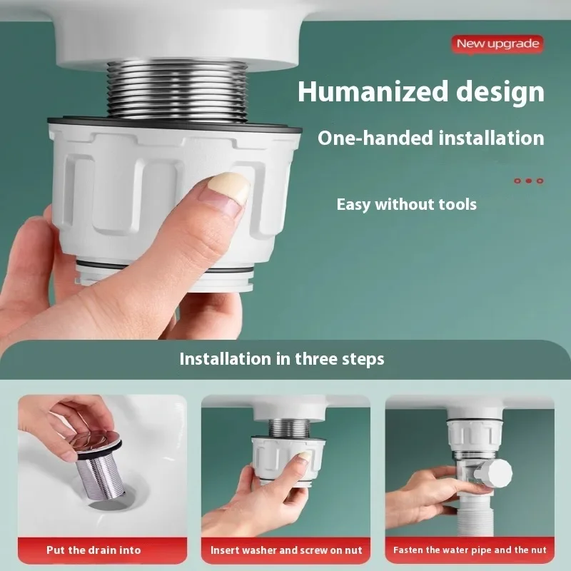 ZEXEF Bathtubs & Accessory Kitchen Sink Cap Retractable Filter Flexible Flip-top Bathroom Drain Shower Deodorizing Downspout - Image 3