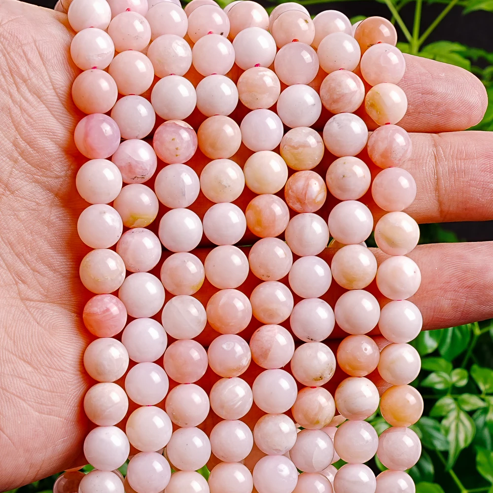 Gran oferta de cuentas redondas de ópalo rosa claro de 8mm, espaciador suelto, venta al por mayor para manualidades DIY, pulsera, pendientes, suministros de joyería de boda