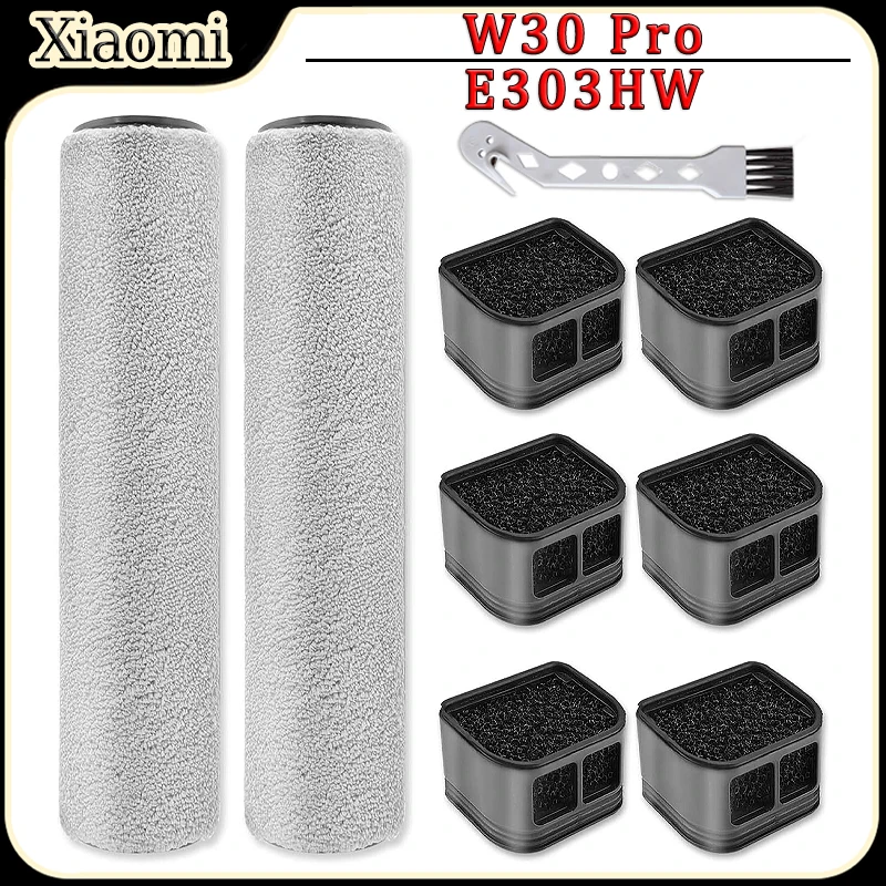 xiaomi-truclean-w30-pro-e303hw-ウェットドライ掃除機ロボットアクセサリーメインローラーブラシ-hepa-フィルター交換部品