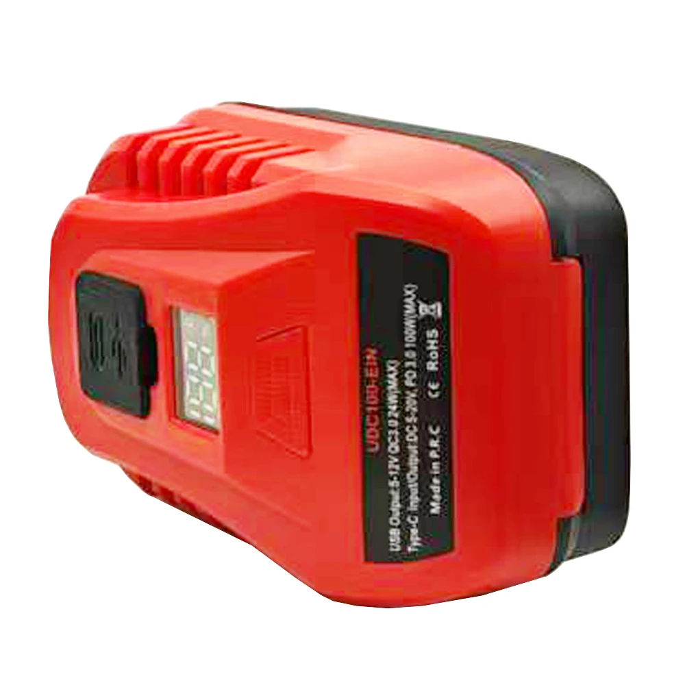 

For Einhell For Ozito 18V Lithium Battery Case USB TypeC Power Bank Adapter Converter 100W Fast Charger PXBAT52 PXBP-600 4511437