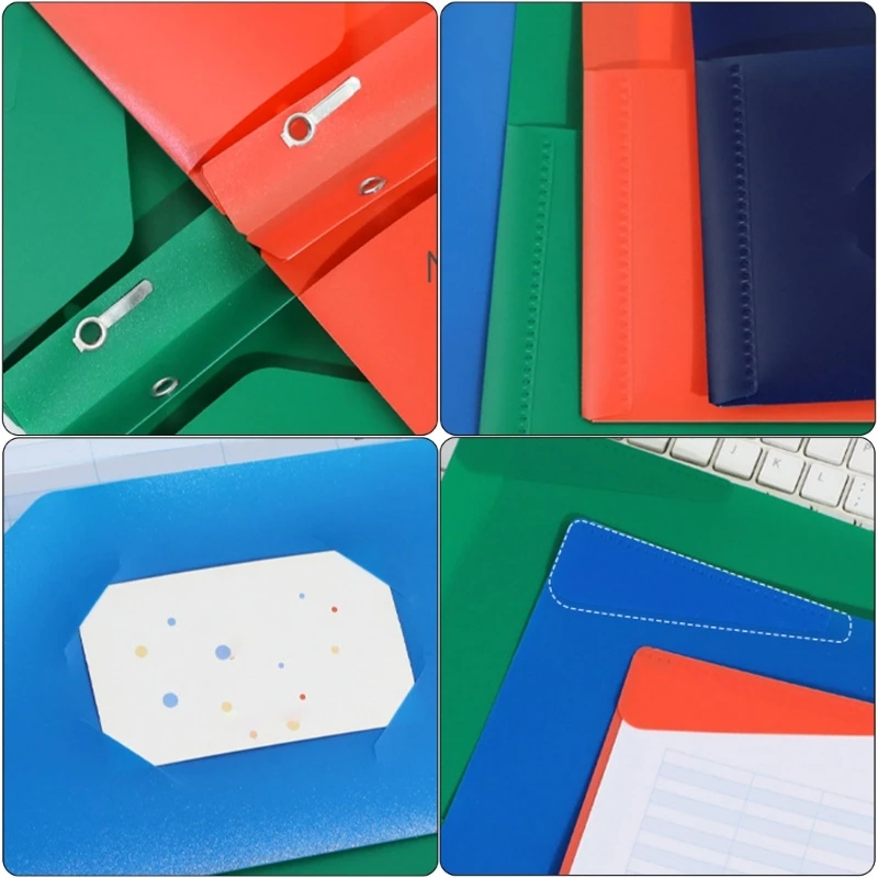 10Pcs Letter Size Folder with 2 Pockets Business Card Holder for Letter Size Sheet, Two Pocket Folder 3 Prong Folders