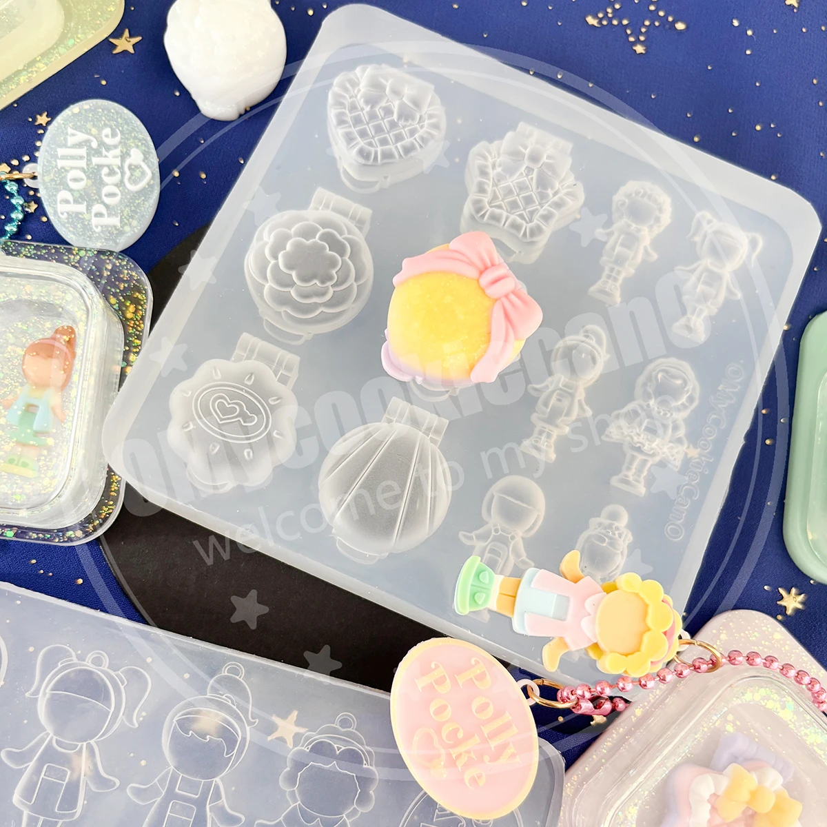 لطيف للغاية، صندوق PP، تمثال، قلادة علامة، صندوق هدايا صغير، صب الراتنج، قالب سيليكون شفاف بالكامل