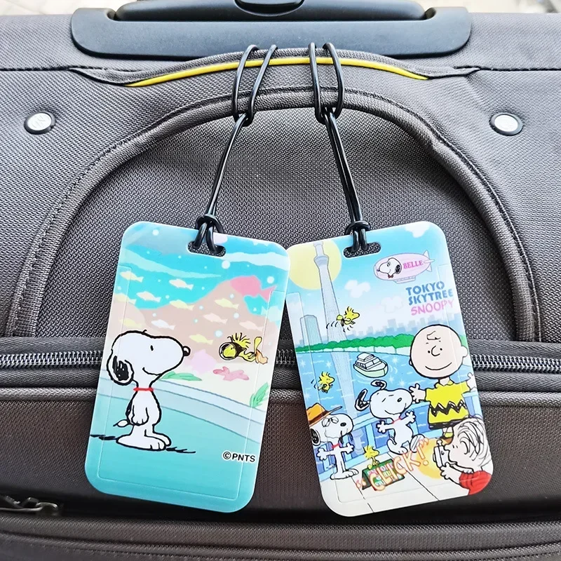 Snoopy Portable Luggage Tag Cute Suitcase Identifier Label ID Name Address Holder Travel Passport Card Baggage Board Tag