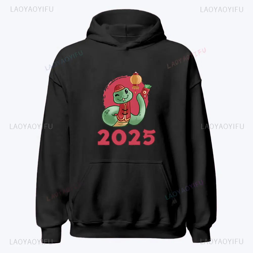 Chinese New Year 2025 Hoodie Men Women Long Sleeves in Autumn and Winter Year of The Snake Sweatshirt Hoodies