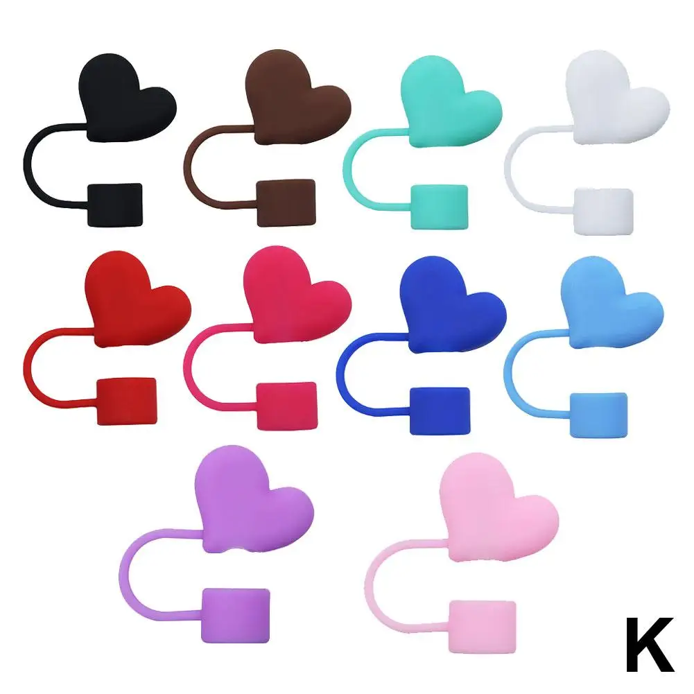 Tapa de cubierta de paja de amor, adornos de paja de silicona reutilizables para taza, cubierta de pajitas a prueba de fugas y polvo para accesorios de vaso N6s2