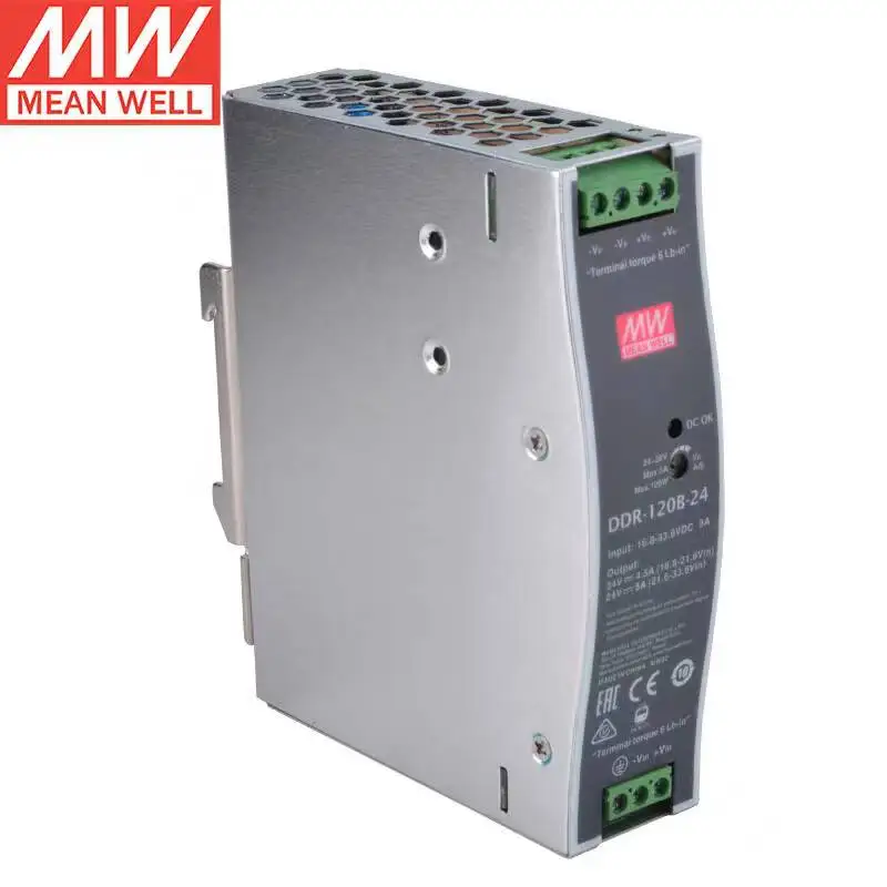 

Taiwan Meanwell DDR-120B-24 24V 5A 120W DIN Rail Type DC-DC Converter Switching Power Supply Brand New Original Authentic